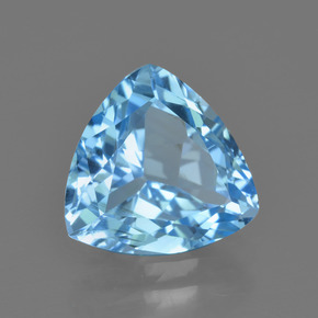 3.80캐럿 천연 스카이 블루 토파즈, 트릴리언, 10×9.7 mm, VVS-VS