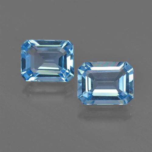 4.80캐럿 천연 스카이 블루 토파즈 보석, 에메랄드 컷, 9.1×7 mm, VVS