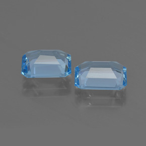 4.80캐럿 천연 스카이 블루 토파즈 보석, 에메랄드 컷, 9.1×7 mm, VVS