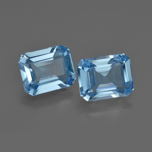 4.26캐럿 천연 스위스 블루 토파즈 보석, 에메랄드 컷, 8.6×7 mm, VS