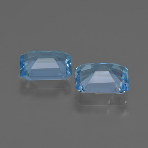 4.26캐럿 천연 스위스 블루 토파즈 보석, 에메랄드 컷, 8.6×7 mm, VS