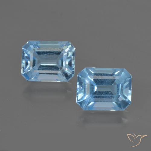 5.75ctw 자연스러운 스위스 블루 황옥, 에메랄드 컷, VVS-VS