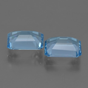 5.53캐럿 천연 스위스 블루 토파즈 보석, 에메랄드 컷, 9.1×7.2 mm, VVS