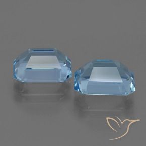 5.75캐럿 천연 스카이 블루 토파즈 보석, 에메랄드 컷, 8.9×6.9 mm, VVS