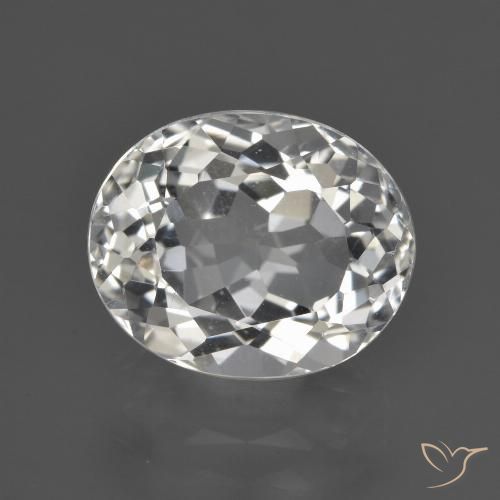 5.15ct 자연스러운 따뜻한 화이트 황옥, 타원형, VS