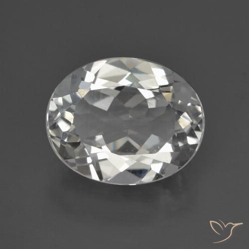 3.85ct 자연스러운 따뜻한 화이트 황옥, 타원형, VS