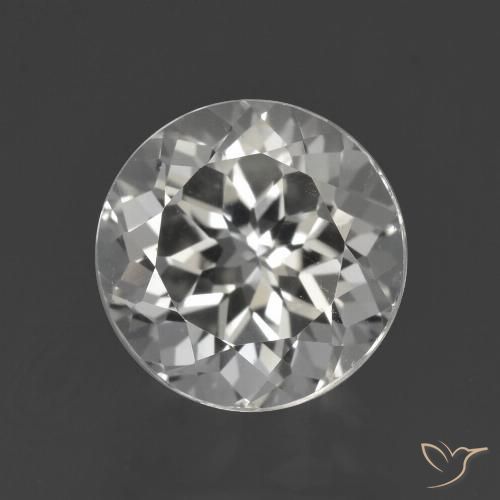 4.34ct 자연스러운 클리어 화이트 황옥, 둥근, VVS