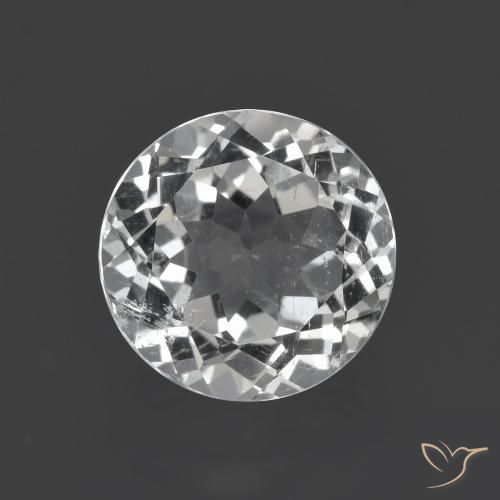 3.87ct 자연스러운 클리어 화이트 황옥, 둥근, VS