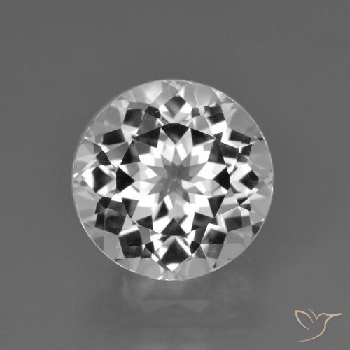 4.33ct 자연스러운 클리어 화이트 황옥, 둥근, VS