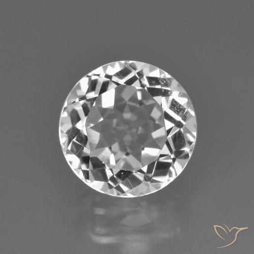 4.02ct 자연스러운 클리어 화이트 황옥, 둥근, VS