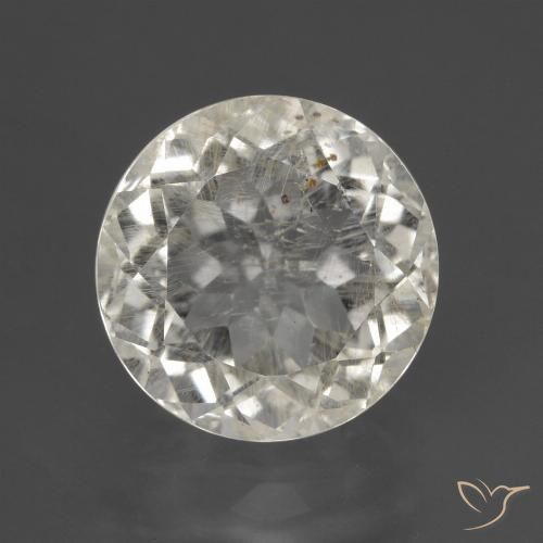 4.12ct 자연스러운 따뜻한 화이트 황옥, 둥근, VS-SI