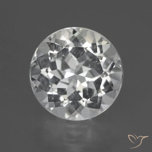 3.66ct 자연스러운 클리어 화이트 황옥, 둥근, VVS-VS