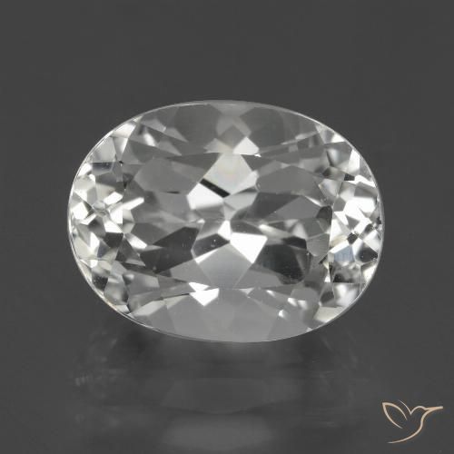 5.65ct 자연스러운 하얀색 황옥, 타원형, VVS
