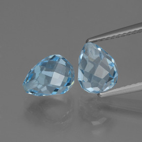 5.26캐럿 천연 스위스 블루 토파즈 보석, 브리올레트, 8.1×6.4 mm, VVS-VS