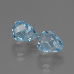5.26캐럿 천연 스위스 블루 토파즈 보석, 브리올레트, 8.1×6.4 mm, VVS-VS