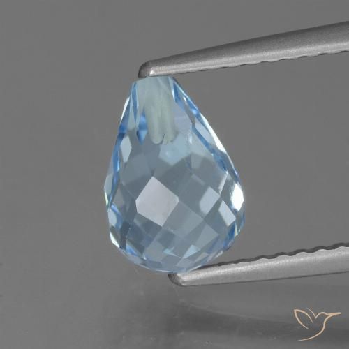 2.46ct 자연스러운 하늘색 황옥, 브리올레트, VS