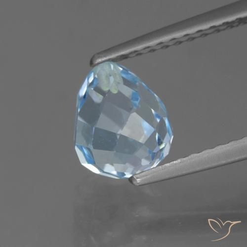 2.32ct 자연스러운 하늘색 황옥, 브리올레트, VS
