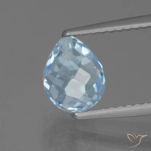 2.46ct 자연스러운 하늘색 황옥, 브리올레트, VS