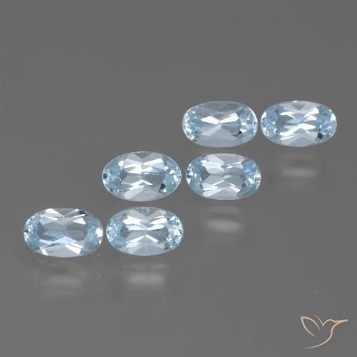 1.84캐럿 천연 스카이 블루 토파즈 보석, 타원형 컷, 5×3.1 mm, VS