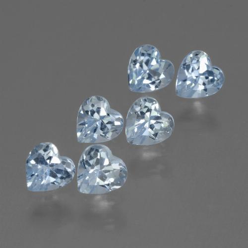1.94캐럿 천연 스카이 블루 토파즈 보석, 하트 모양, 4.2×4.1 mm, VS