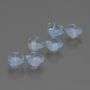 1.94캐럿 천연 스카이 블루 토파즈 보석, 하트 모양, 4.2×4.1 mm, VS