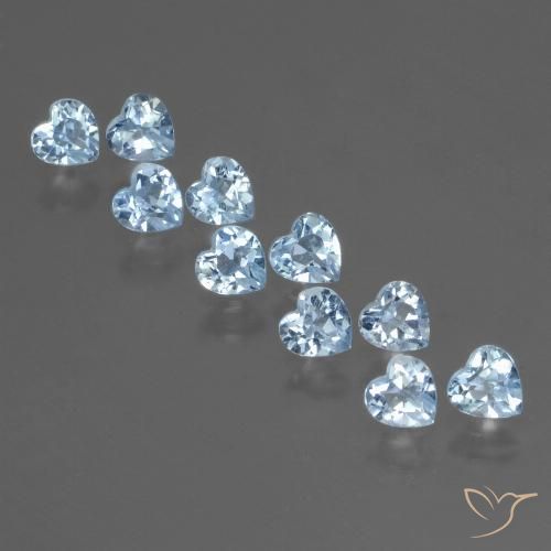 2.83캐럿 천연 스카이 블루 토파즈 보석, 하트 모양, 4×4 mm, VS
