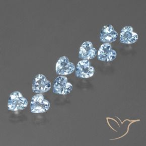 2.83캐럿 천연 스카이 블루 토파즈 보석, 하트 모양, 4×4 mm, VS