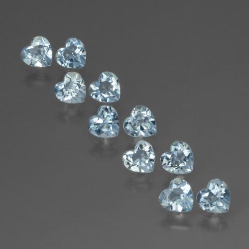 2.68캐럿 천연 스카이 블루 토파즈 보석, 하트 모양, 4×3.9 mm, VS