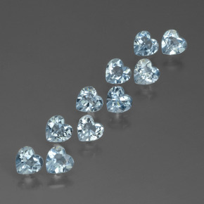 2.68캐럿 천연 스카이 블루 토파즈 보석, 하트 모양, 4×3.9 mm, VS