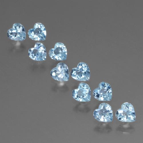2.95캐럿 천연 스카이 블루 토파즈 보석, 하트 모양, 4.1×4 mm, VS