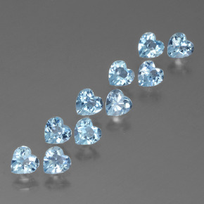 2.95캐럿 천연 스카이 블루 토파즈 보석, 하트 모양, 4.1×4 mm, VS
