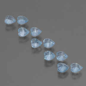 2.95캐럿 천연 스카이 블루 토파즈 보석, 하트 모양, 4.1×4 mm, VS