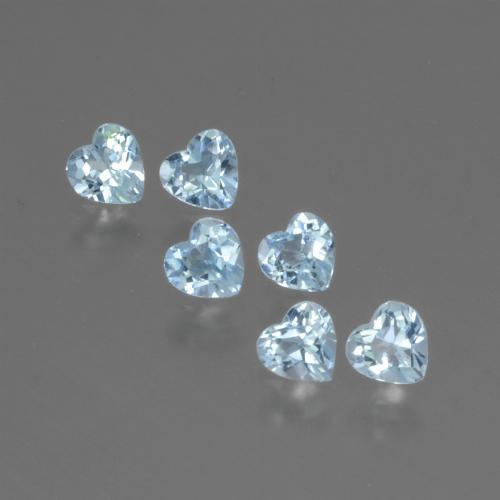 1.71캐럿 천연 스카이 블루 토파즈 보석, 하트 모양, 4×4 mm, VS