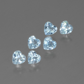 1.71캐럿 천연 스카이 블루 토파즈 보석, 하트 모양, 4×4 mm, VS