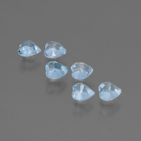 1.71캐럿 천연 스카이 블루 토파즈 보석, 하트 모양, 4×4 mm, VS