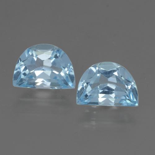 2.15캐럿 천연 스카이 블루 토파즈 보석, 멋진 모양, 7.2×5.2 mm, VVS