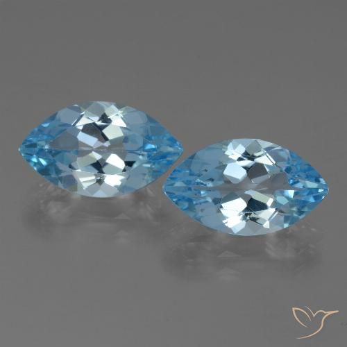 8.06캐럿 천연 스카이 블루 토파즈 보석, 마퀴즈, 13.9×8.2 mm, VVS