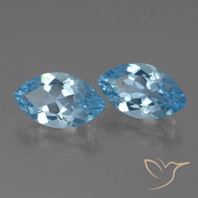 8.06캐럿 천연 스카이 블루 토파즈 보석, 마퀴즈, 13.9×8.2 mm, VVS