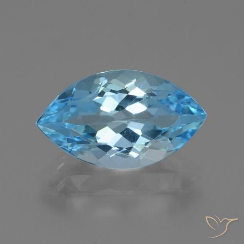 4.29ct 자연스러운 스위스 블루 황옥, 보석, VVS