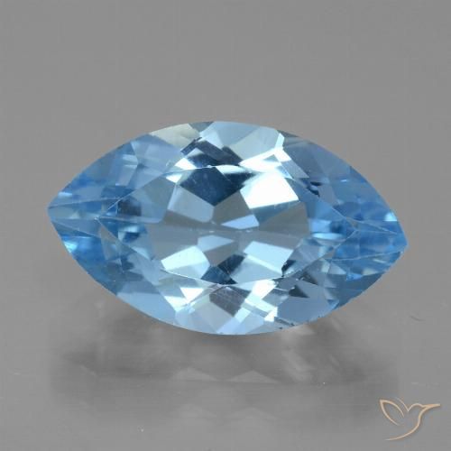 4.48ct 자연스러운 스위스 블루 황옥, 보석, VVS