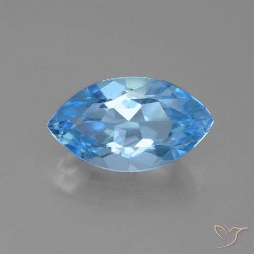 4.12ct 자연스러운 스위스 블루 황옥, 보석, VVS