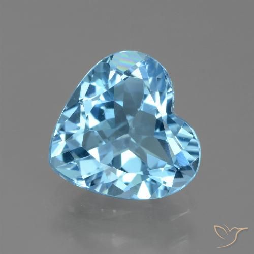 2.47ct 자연스러운 하늘색 황옥, 마음, VVS