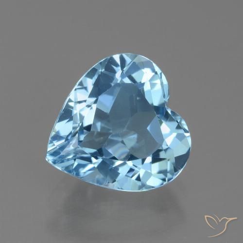 2.73ct 자연스러운 하늘색 황옥, 마음, VVS