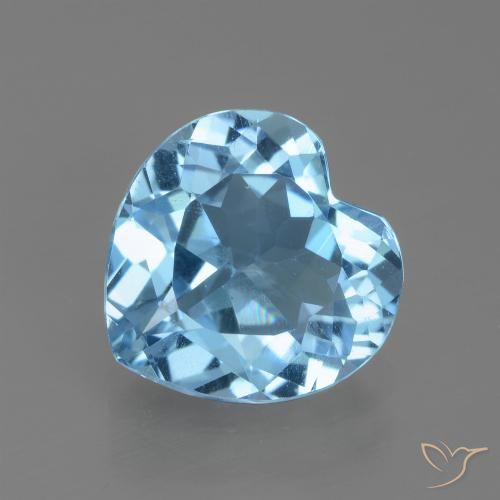 2.76ct 자연스러운 하늘색 황옥, 마음, VVS