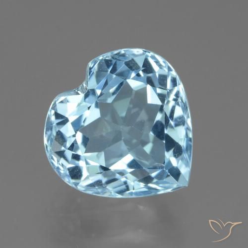 3.23ct 자연스러운 스위스 블루 황옥, 마음, VVS