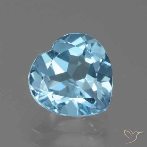 3.02ct 자연스러운 하늘색 황옥, 마음, VVS