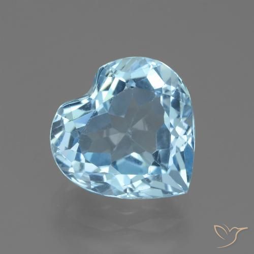 2.83ct 자연스러운 하늘색 황옥, 마음, VVS