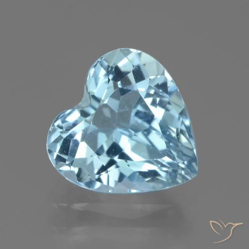 2.87ct 자연스러운 하늘색 황옥, 마음, VVS