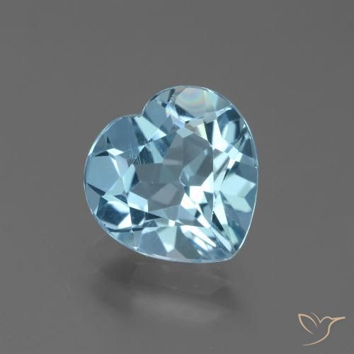 2.88ct 자연스러운 하늘색 황옥, 마음, VVS