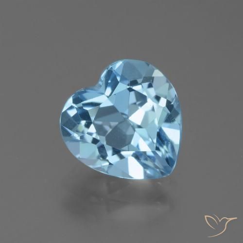 2.86ct 자연스러운 하늘색 황옥, 마음, VVS